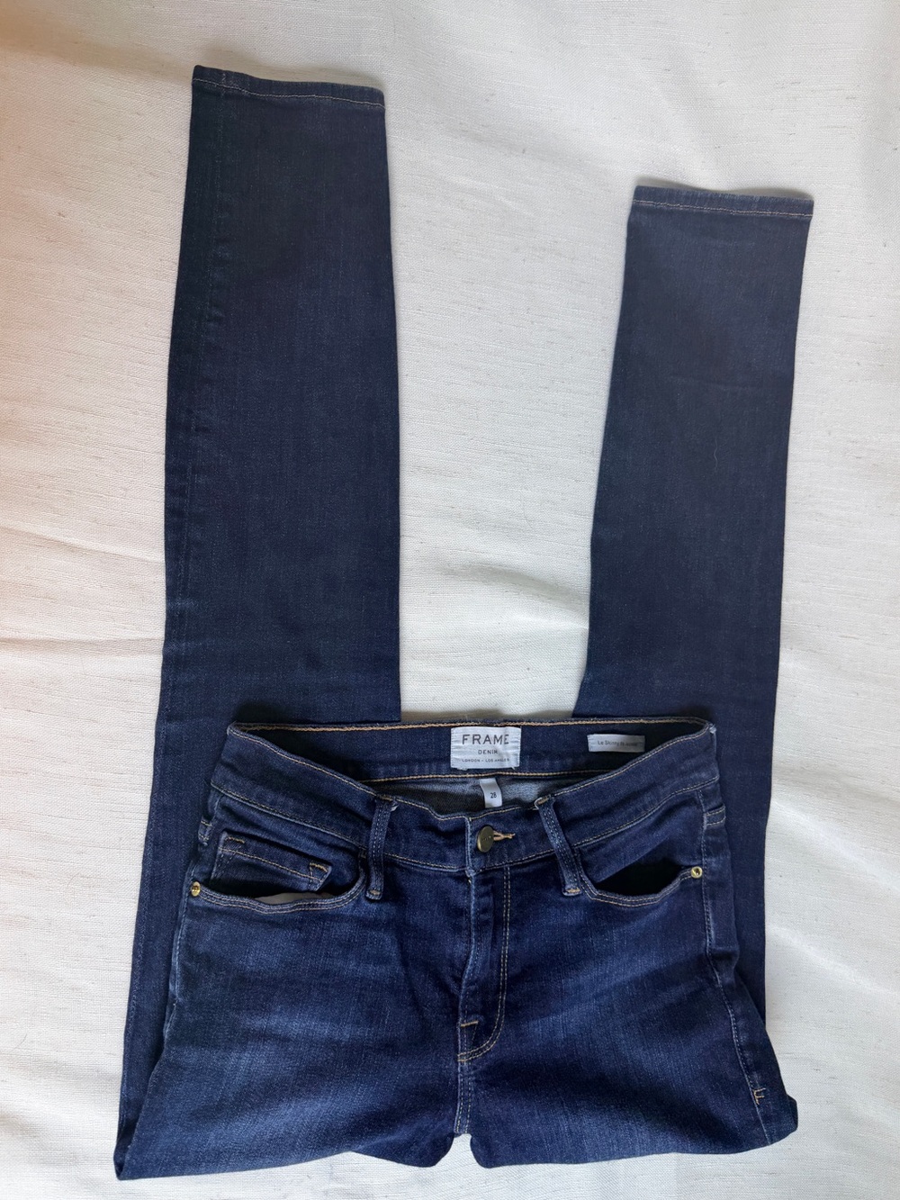 FRAME Le Skinny de Jeanne Jeans 28 Dark Wash Stretch Skinny Made USA